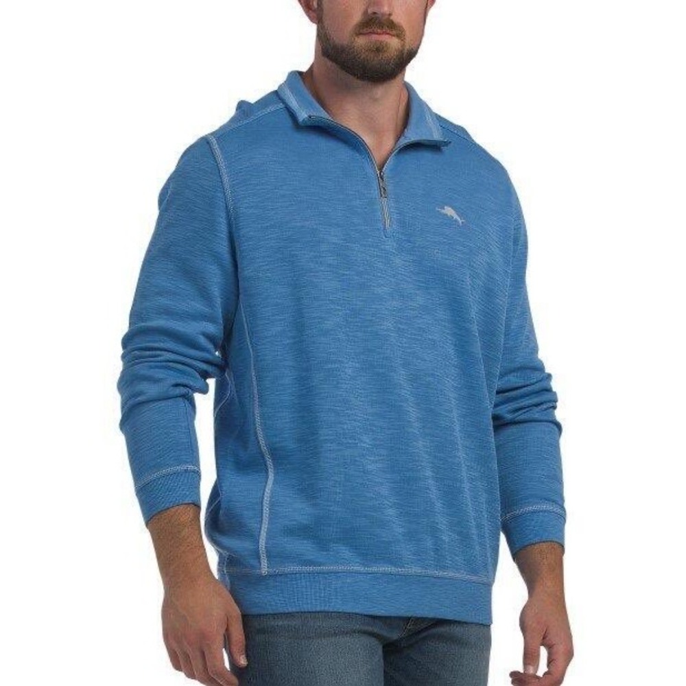 Tommy Bahama Flippin Marlin Blue Half Zip Pullover Sweatshirt XXXL 3XL